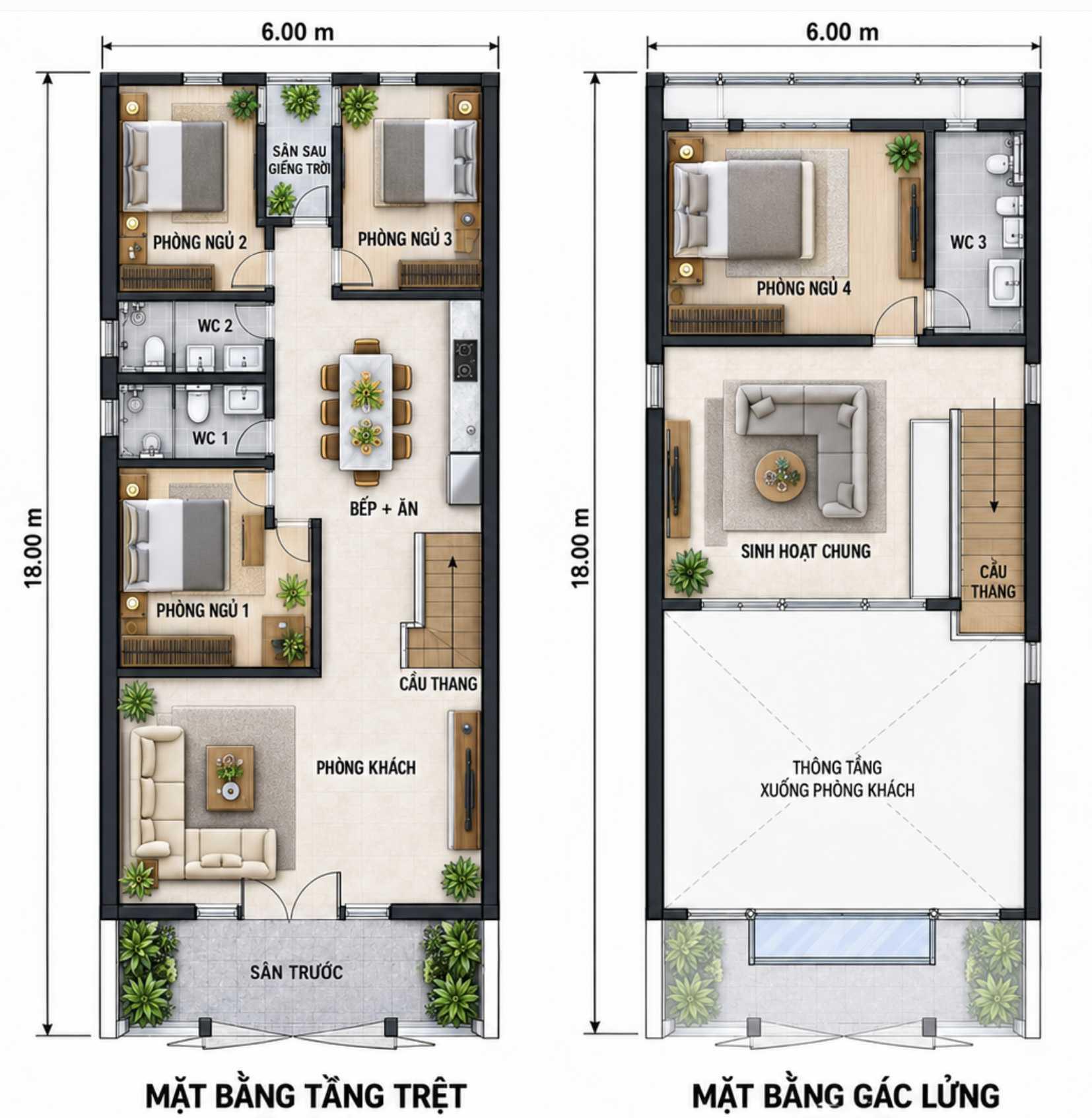 Bố trí 4 phòng ngủ khoa học đáp ứng nhu cầu gia đình đa thế hệ