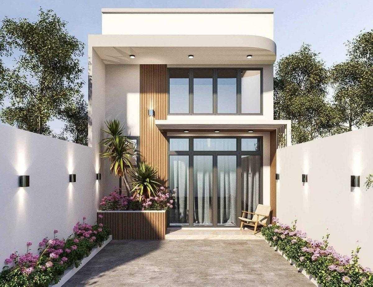 Mặt tiền nhà cấp 4 ngang 4m dài 20m gác lửng kết hợp lam chắn nắng