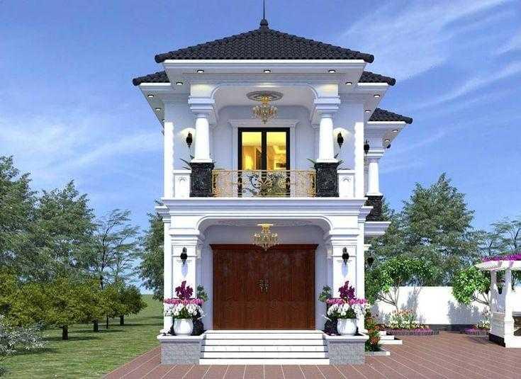 Nhà cấp 4 ngang 4m dài 20m gác lửng mái Thái, có ban công nhỏ