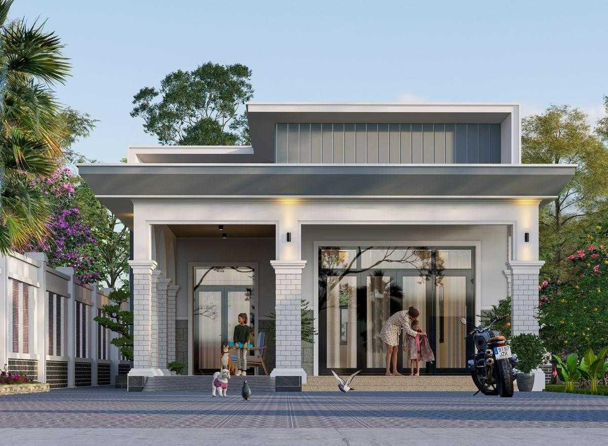 Phối cảnh mặt tiền nhà cấp 4 ngang 4m dài 20m hiện đại, thoáng đãng