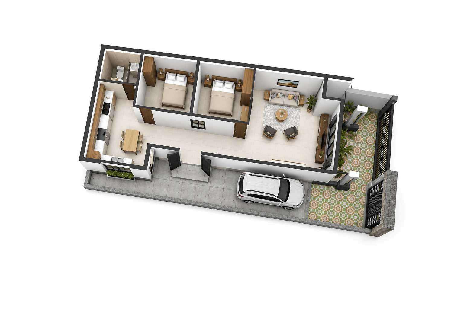 Sơ đồ bố trí mặt bằng nhà cấp 4 ngang 8m dài 14m khoa học, tiện nghi