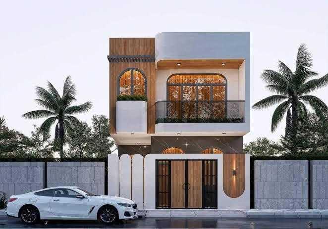 Mẫu nhà ống 6x13m mặt tiền lam và cây xanh