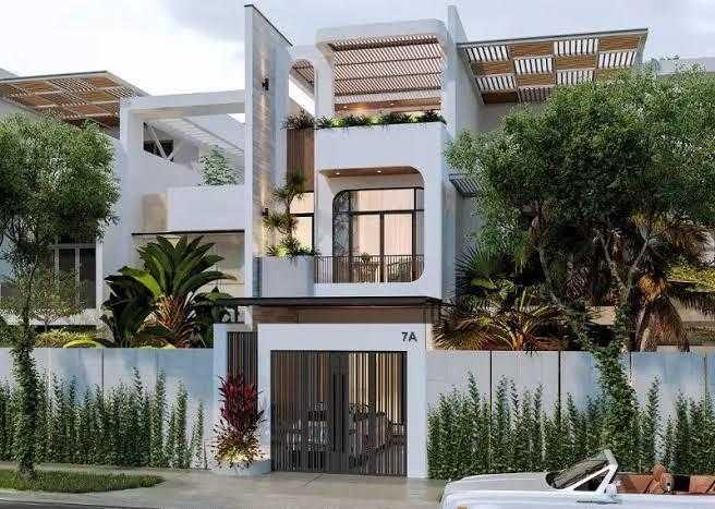 Mẫu nhà ống 6x18 có sân vườn trước