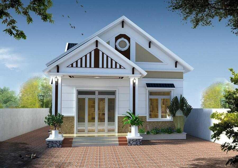 Mẫu nhà cấp 4 diện tích 50m² có thiết kế đơn giản, phù hợp với mặt bằng nhỏ (Nguồn: Internet)