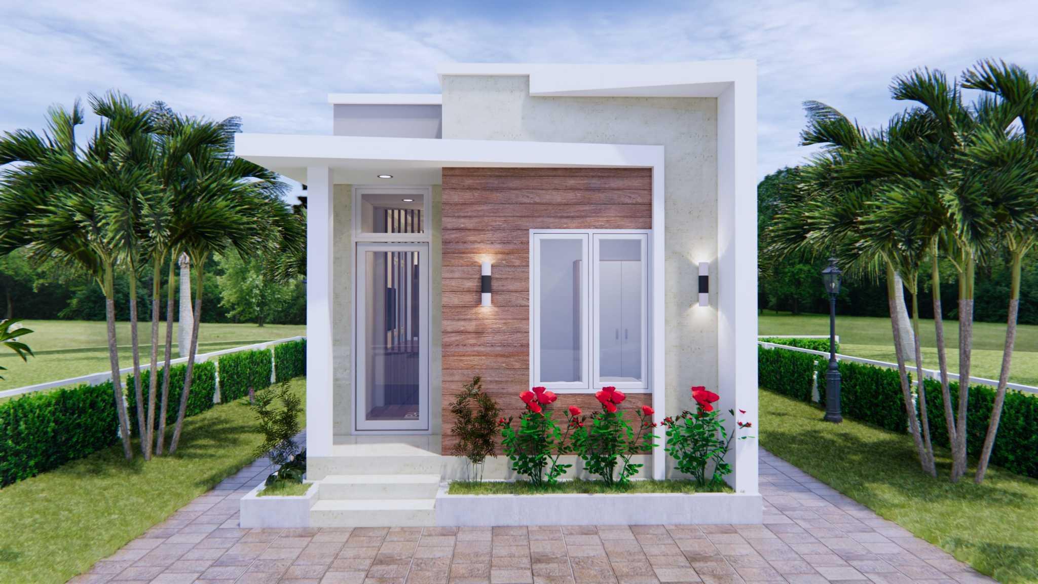 Mẫu nhà cấp 4 có gác lửng mái bằng sở hữu mặt tiền vuông vức theo phong cách hiện đại