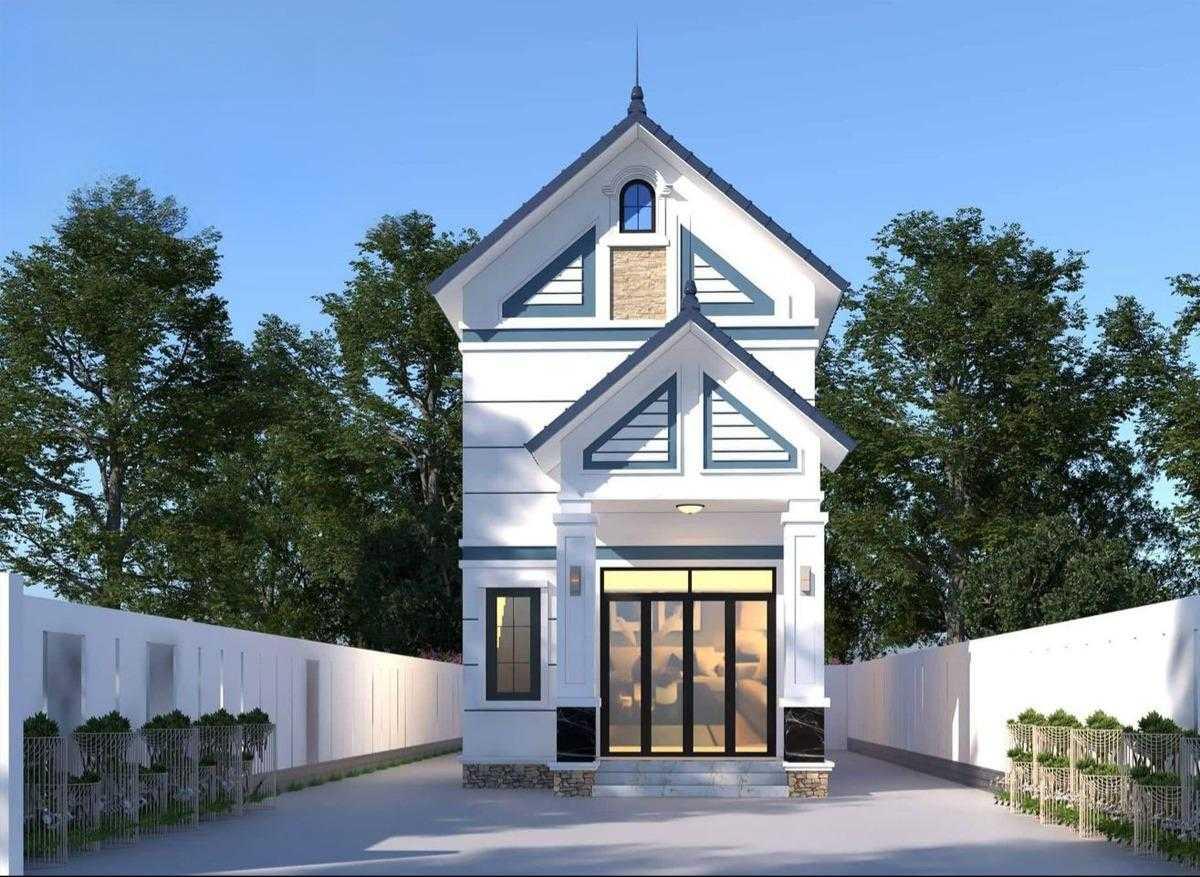 Nhà cấp 4 mái Thái 4 phòng ngủ có ô cửa gác lửng mặt tiền
