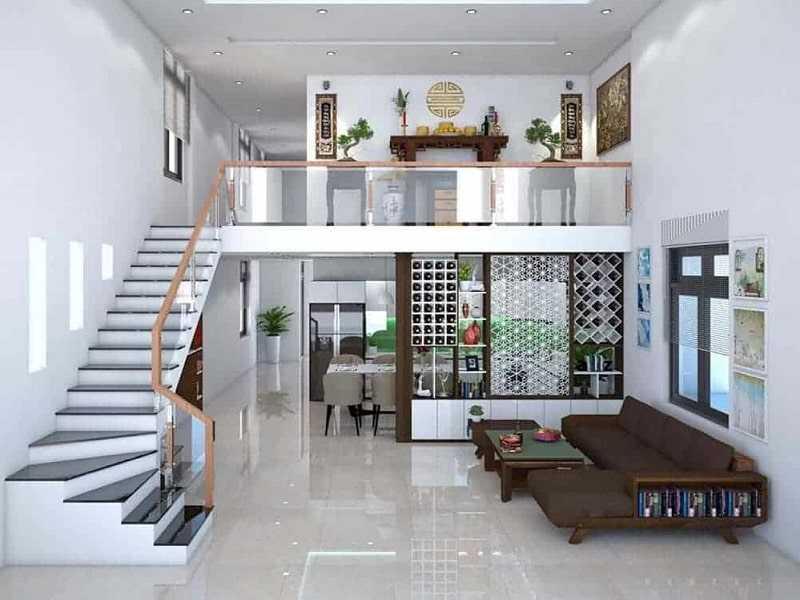 Phòng thờ đặt đầu gác lửng nhà cấp 4 4 phòng ngủ