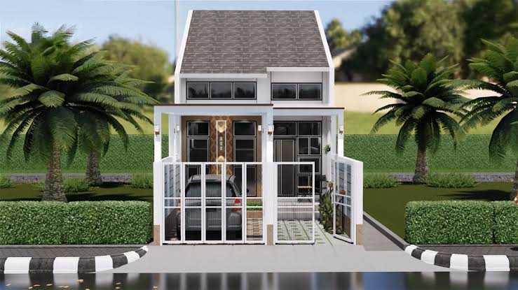 Mẫu nhà cấp 4 gác lửng 5x10m có mặt tiền hiện đại và thiết kế mái đơn giản (Nguồn: Internet)