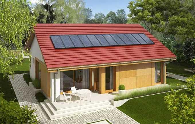 Nhà cấp 4 mái tôn gác lửng có cửa kính lớn đón nắng