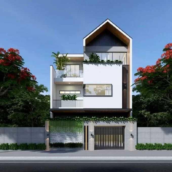 Mẫu nhà ống 2 tầng 5x19m mái Nhật