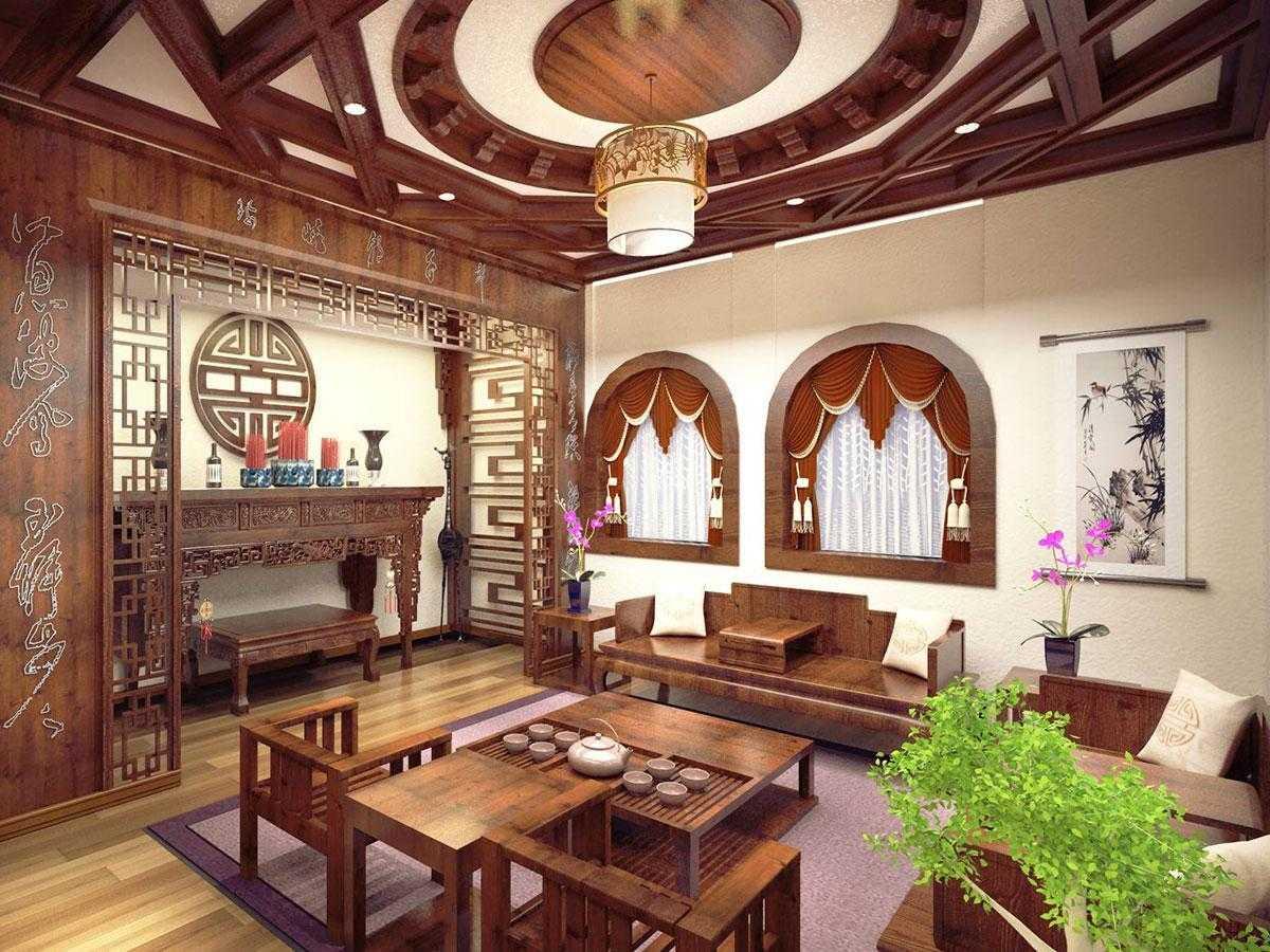 Phòng khách nhà cấp 4 rộng trên 25m² có thể bố trí khu thờ riêng kết hợp vách trang trí sang trọng (Nguồn: Internet)