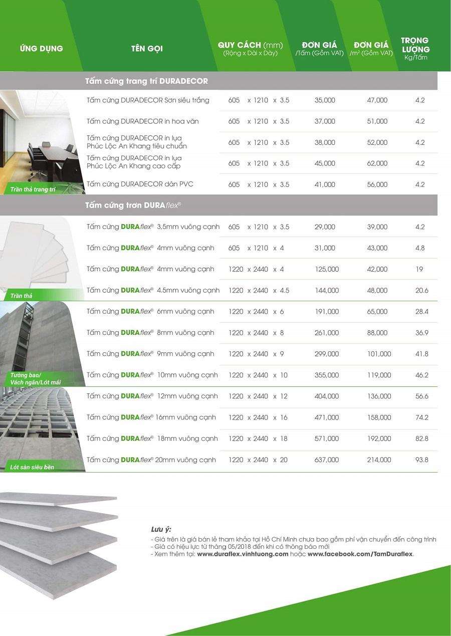 báo giá tấm cemboard