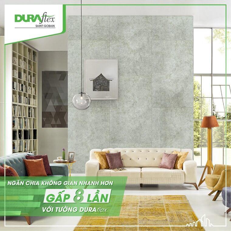 Vách ngăn phòng bằng tấm xi măng DURAflex bền đẹp và sang trọng | DURAflex