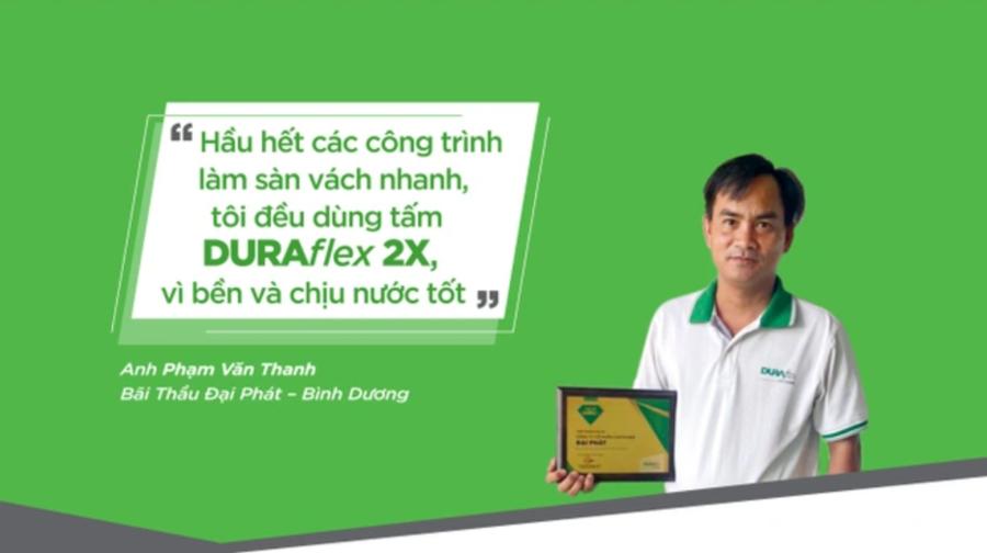 tấm DURAflex 2X bền và chịu nước tốt, đặc biệt thi công rất dễ