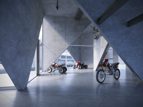 Vách ngăn showroom xe máy được thi công từ tấm cemboard DURAflex - Vĩnh Tường