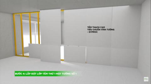 Hướng dẫn thi công tấm Cemboard DURAflex bằng cách lắp đặt tấm ngăn thứ nhất