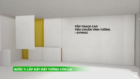thi công tấm Cemboard DURAflex lắp đặt mặt tường còn lại