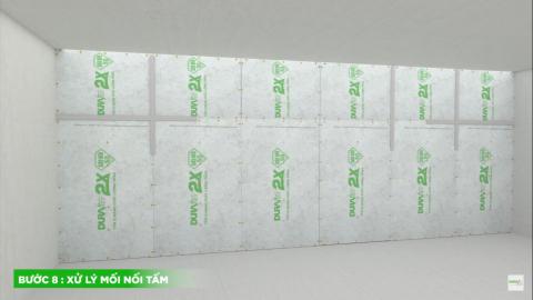 thi công tấm Cemboard DURAflex bằng cách xử lý nối tấm