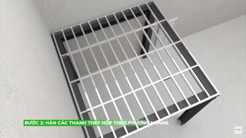 Hướng dẫn thi công tấm Cemboard DURAflex làm sàn bằng cách hàn thép hộp theo phương ngang
