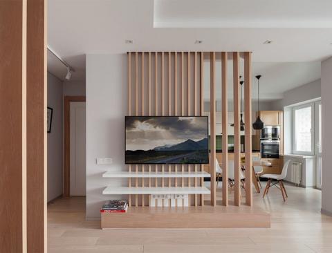 lam gỗ tự nhiên trong thiết kế trang trí phòng khách