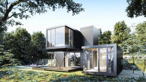 គំរូនៃផ្ទះ prefab 2 ជាន់