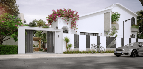 Mẫu nhà cấp 4 gác lửng mái thái diện tích 150 m2