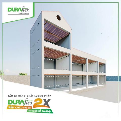 Mẫu nhà thép tiền chế làm từ tấm cemboard DURAflex
